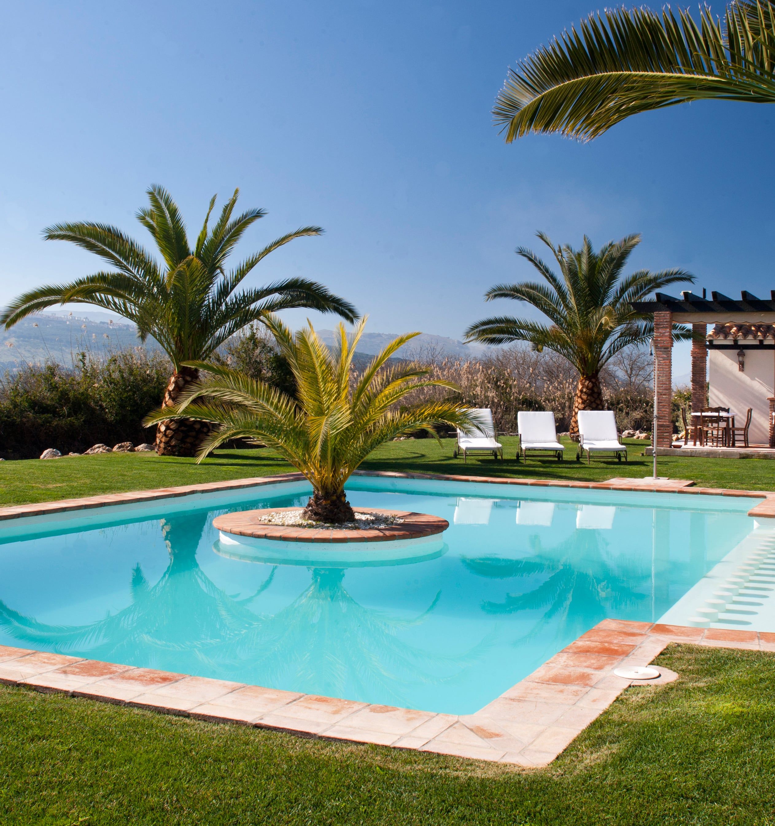 huge luxury pool with garden ronda