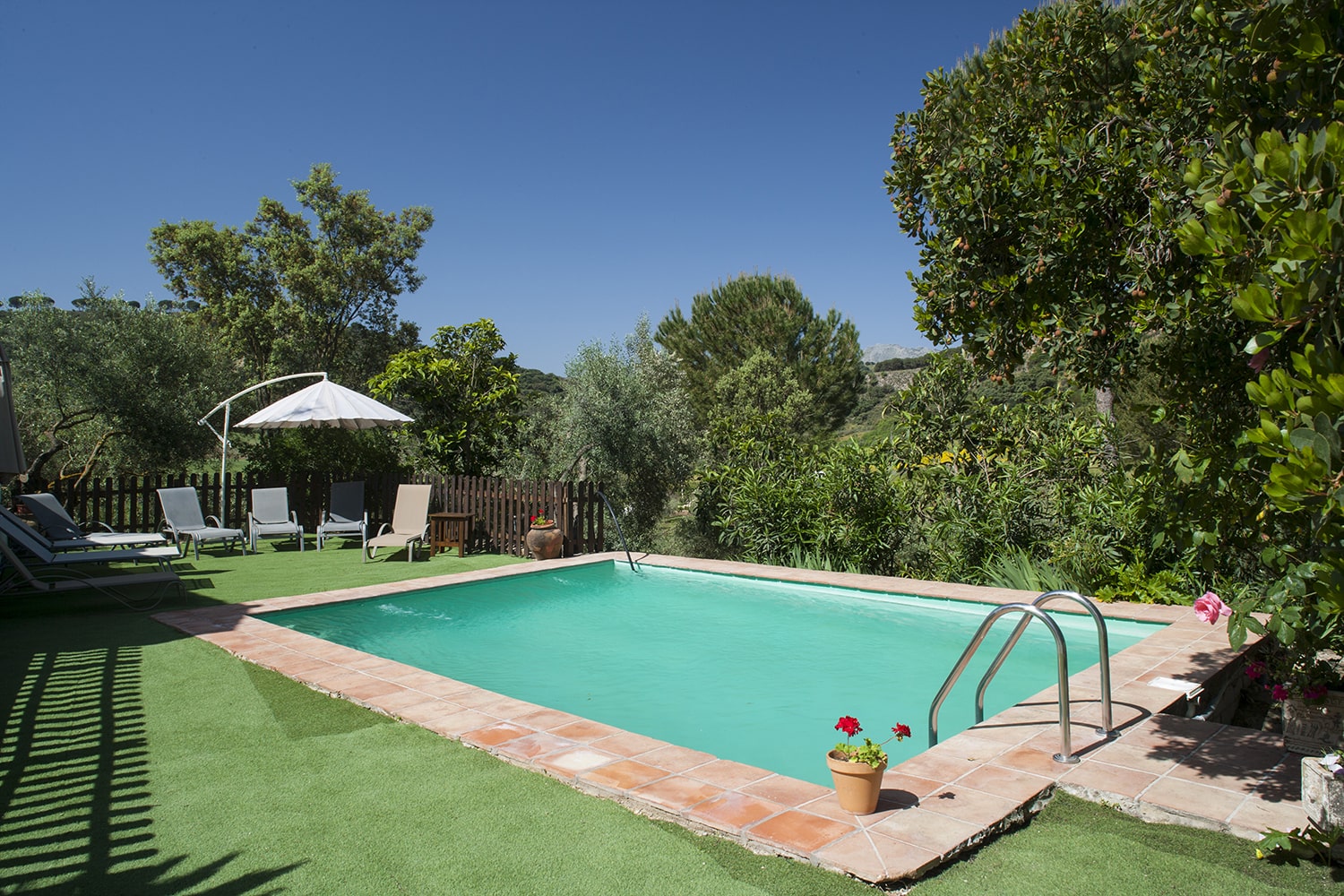 swimming pool and garden  villa spain